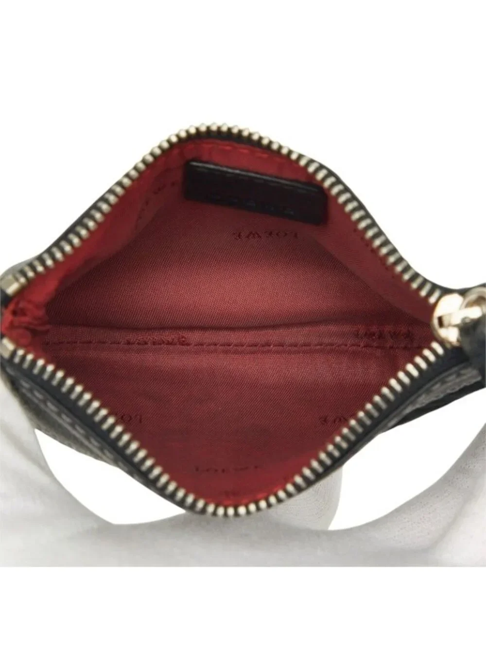 Loewe Anagram Coin Purse Black Leather Suede